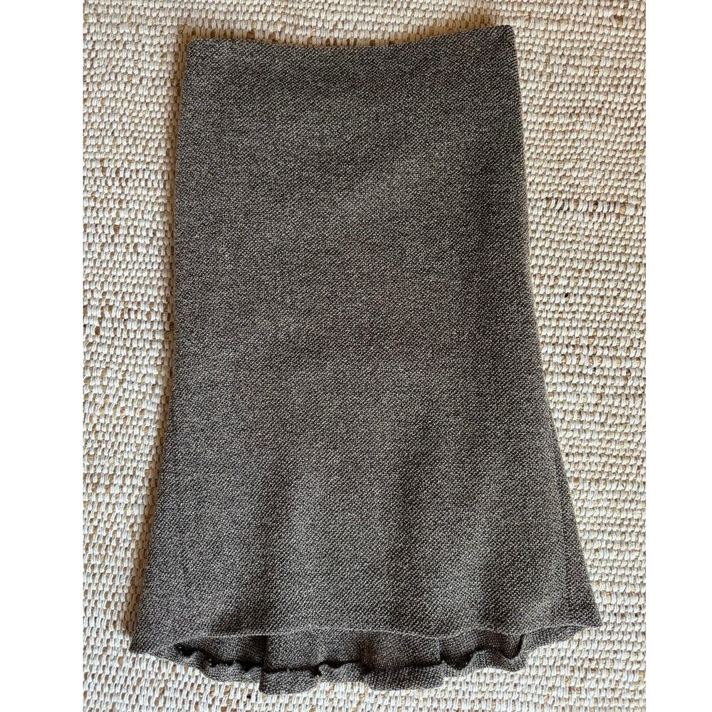 VTG Rena Lange Brown Knit Tweed Skirt Wool Germany Old Money Librariancore 8